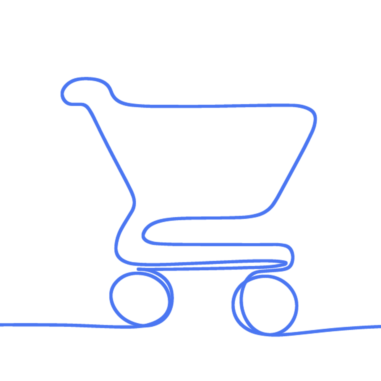 Shopping cart icon for consumer goods industry recruiting
